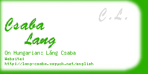 csaba lang business card