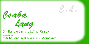 csaba lang business card